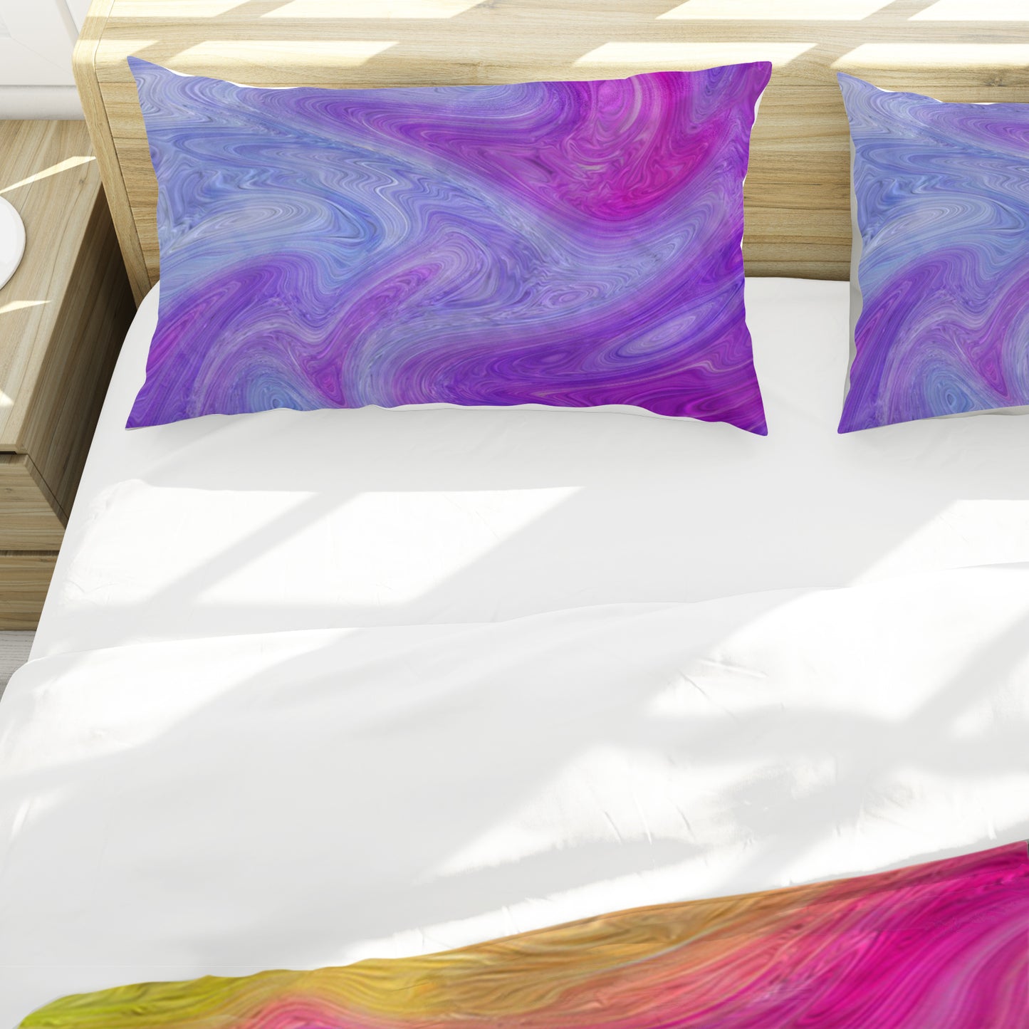 Purple and Pink Spiral Duvet Cover Set