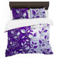 Purple and Silver Garden Duvet Cover Set