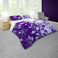 Purple and Silver Garden Duvet Cover Set