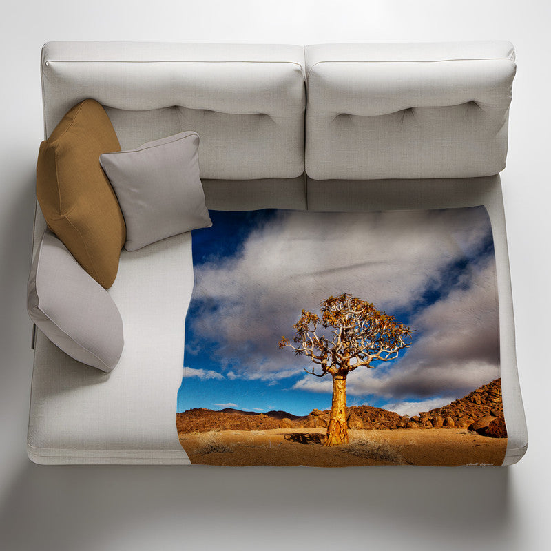 Quiver Tree Light Weigt Fleece Blanket By Annette Heymans