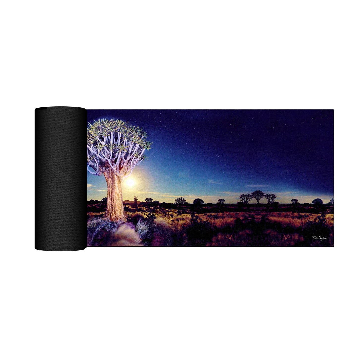 Quiver tree in Moonlight Desk Pad by Fanie Heymans