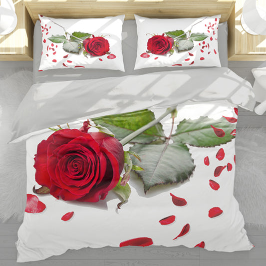 SPECIAL: Red Rose Duvet Cover Set - Three Quarter