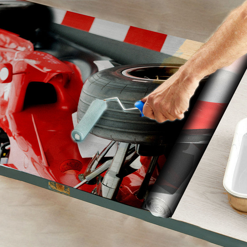 Racer Red Door Decoupage