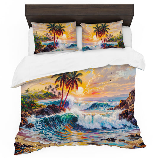 Radiant Coastal Paradise Duvet Cover Set