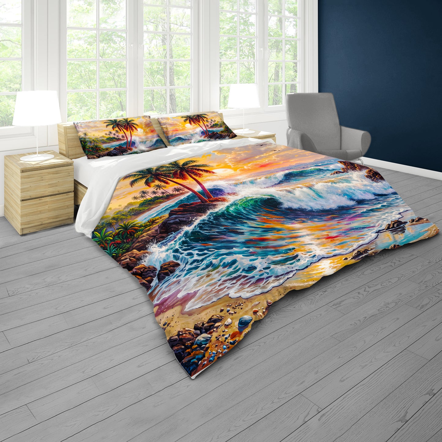 Radiant Coastal Paradise Duvet Cover Set