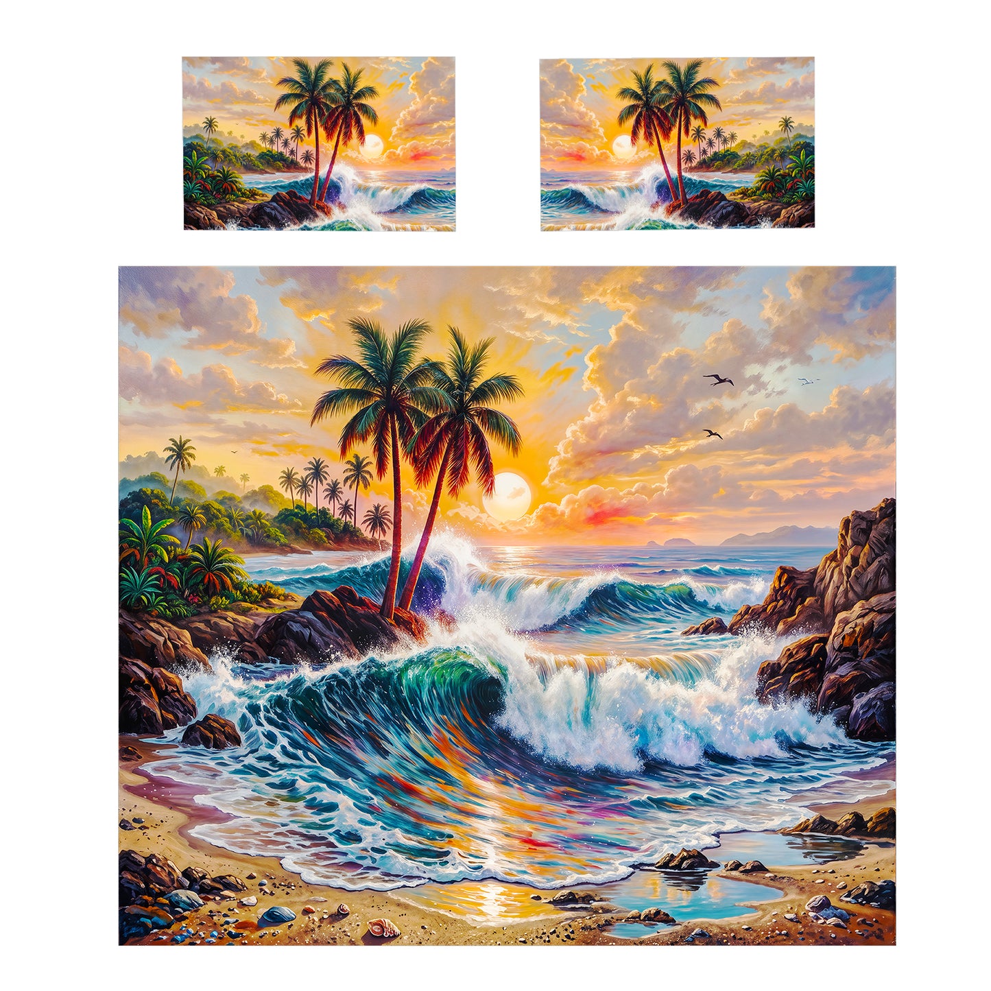 Radiant Coastal Paradise Duvet Cover Set