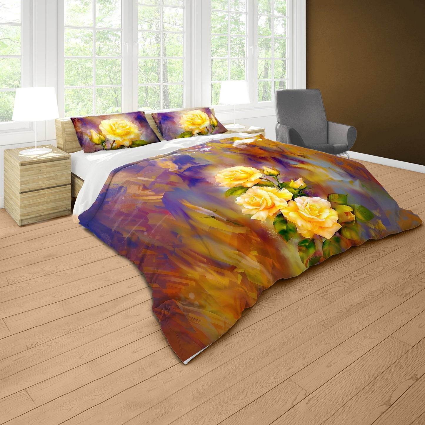 Radiant Yellow Rose Duvet Cover Set