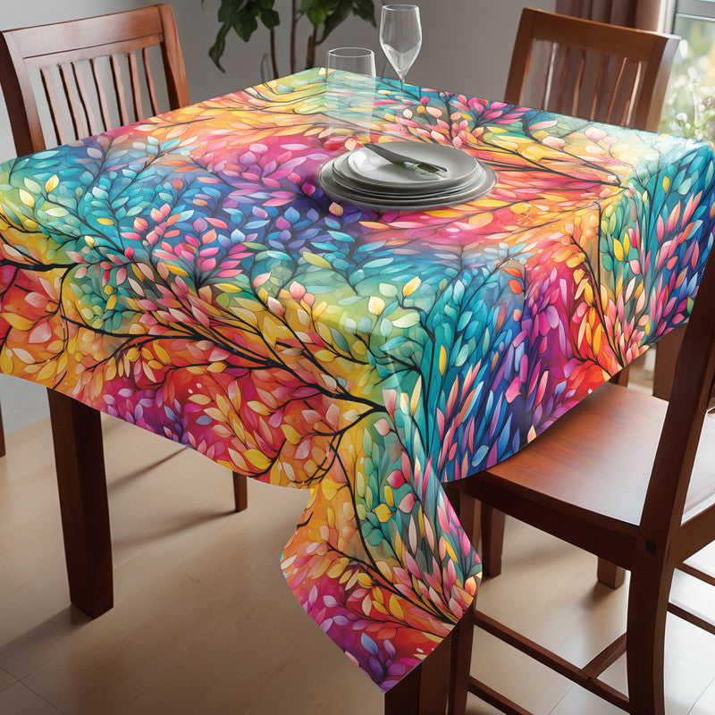 Bright Rainbow Foilage Square Tablecloth