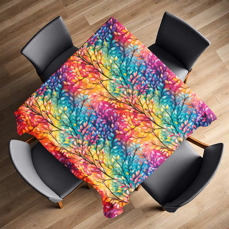 Bright Rainbow Foilage Square Tablecloth