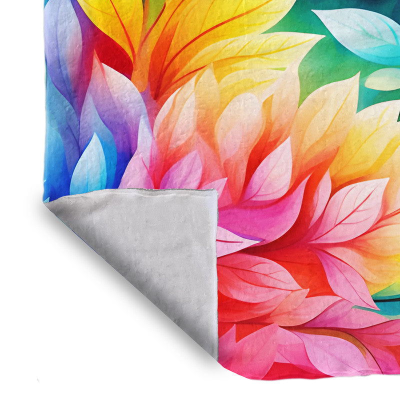 Rainbow Foliage Bright Light Weight Fleece Blanket