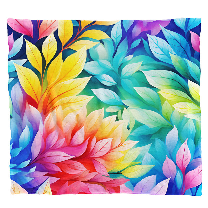 Rainbow Foliage Bright Light Weight Fleece Blanket