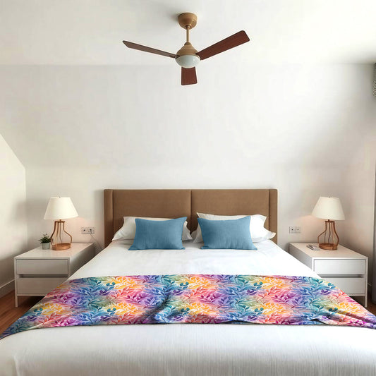 Rainbow Foliage Pastel Light Bed Throw