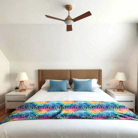 Rainbow Bright Foliage Light Bed Throw