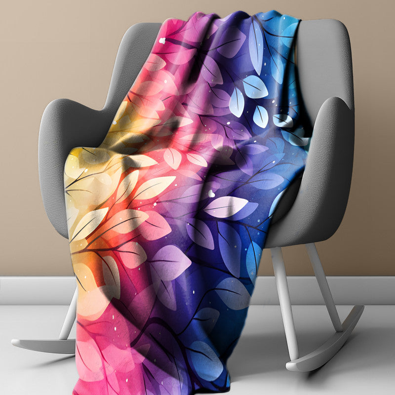 Rainbow Foliage Yellow Light Weight Fleece Blanket