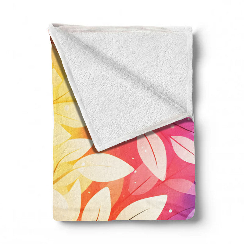 Rainbow Foliage Yellow Light Weight Fleece Blanket