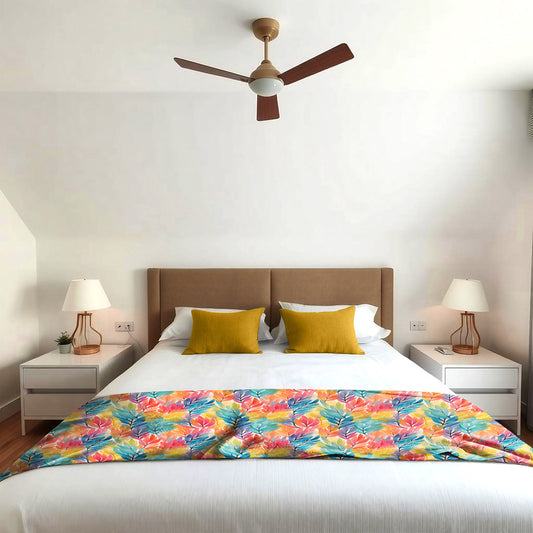 Sunlight Foliage Light Bed Throw