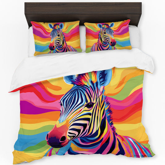 Rainbow Zebra Duvet Cover Set by Wikus Schalkwyk