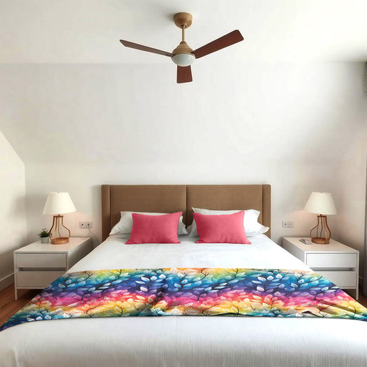 Rainbow Zigzag Pattern Light Bed Throw