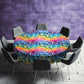 Rainbow Colour Leaves Round Tablecloth