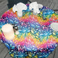 Rainbow Colour Leaves Round Tablecloth