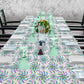 Rainbow Colour Flowers on Grey 3m Rectangle Tablecloth