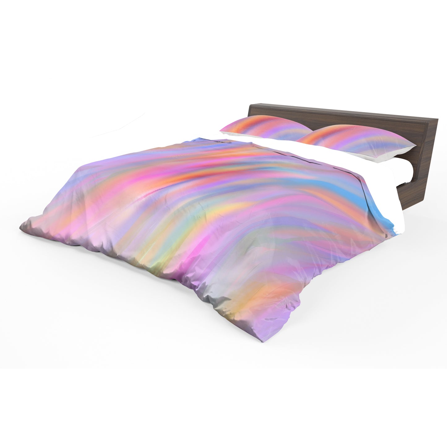 Rainbow Colour Waves Duvet Cover Set