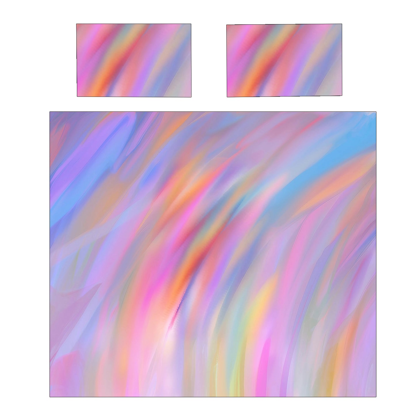 Rainbow Colour Waves Duvet Cover Set
