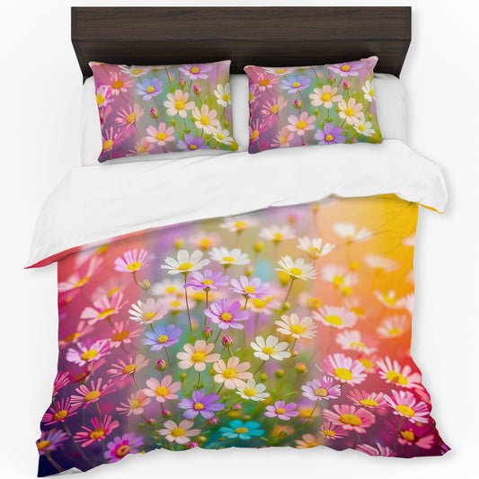 Rainbow Daisies Duvet Cover Set