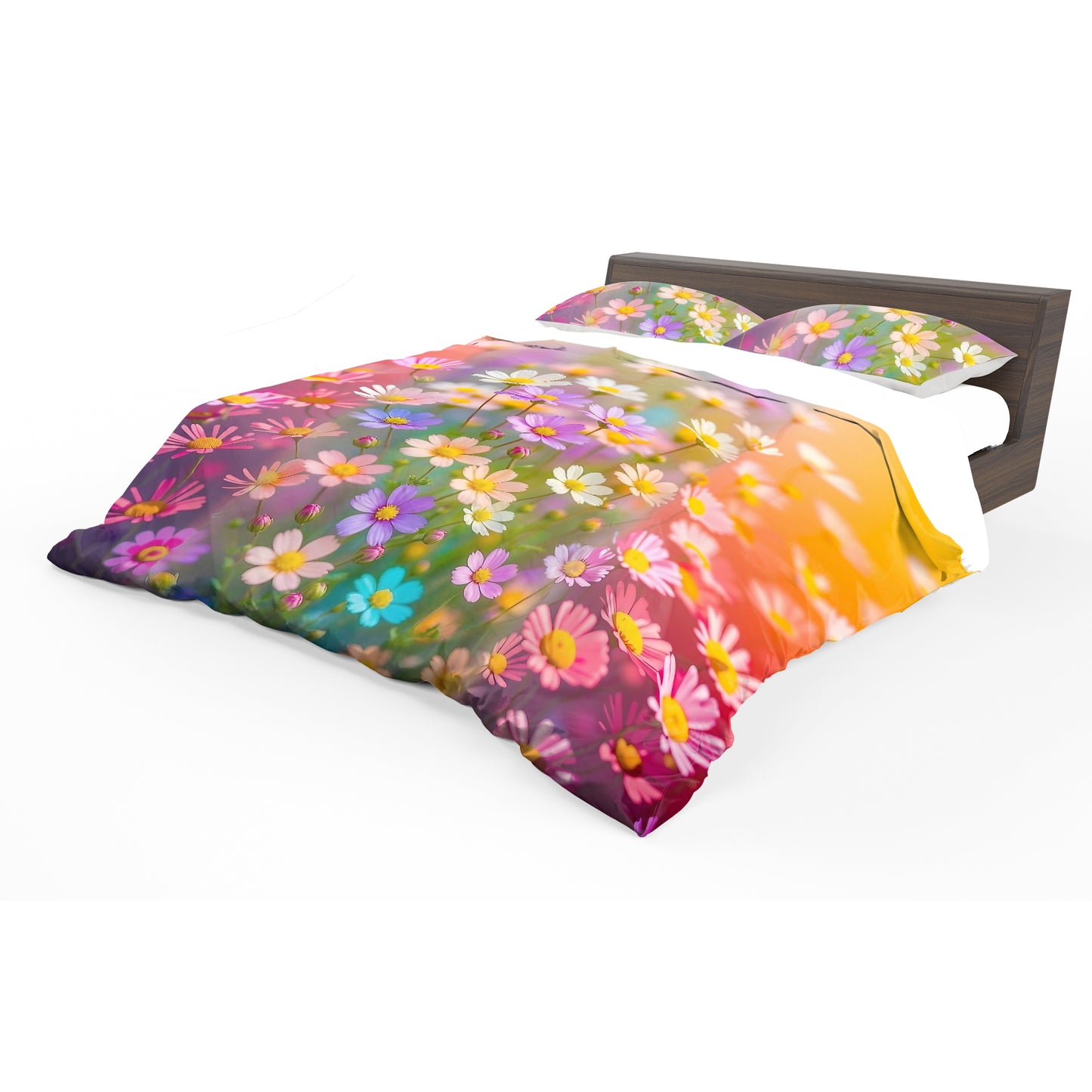 Rainbow Daisies Duvet Cover Set