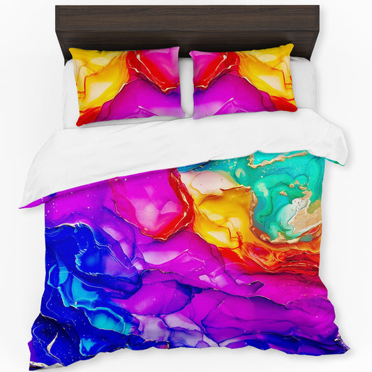 Rainbow Flowing Eclipse Duvet Cover Set