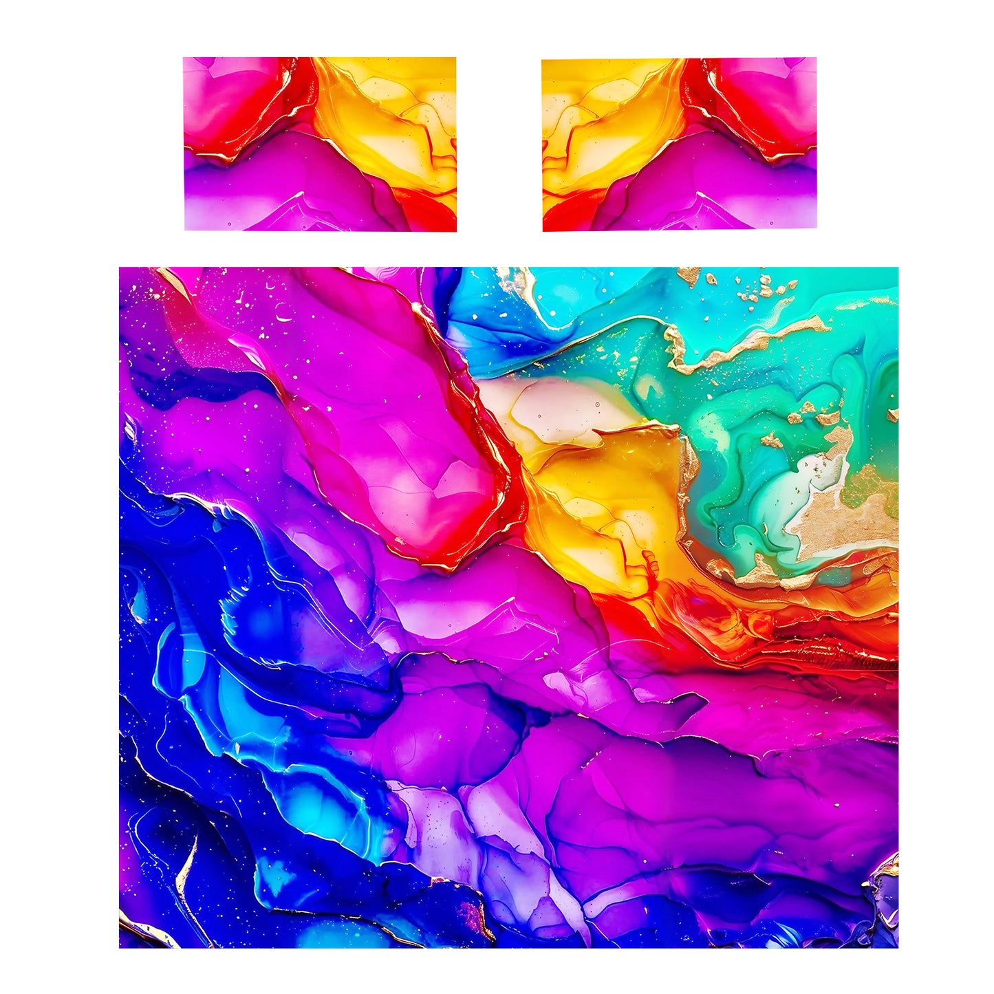 Rainbow Flowing Eclipse Duvet Cover Set