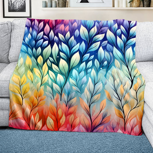 Rainbow Foliage Light Weight Fleece Blanket