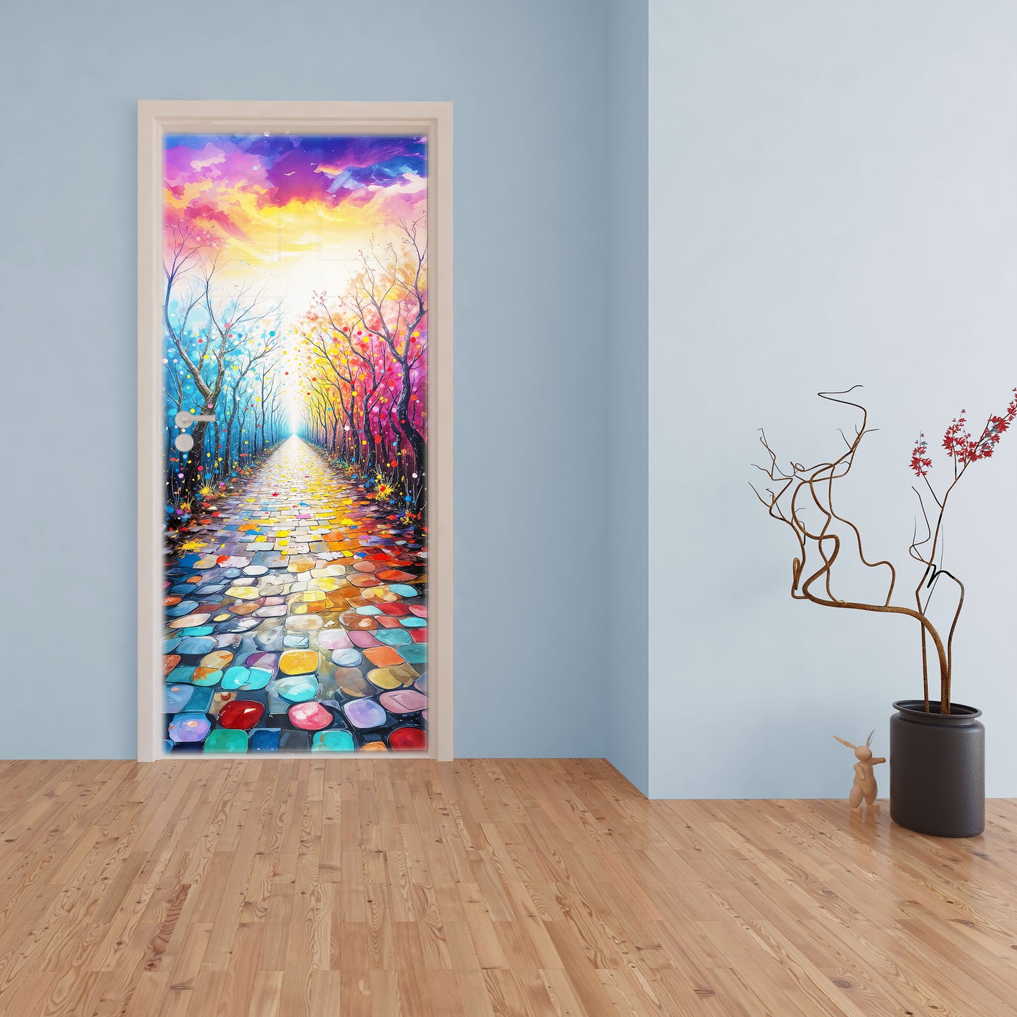 Rainbow Grove Passage Door Decoupage