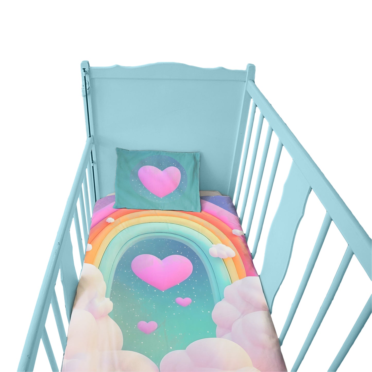 Rainbow Heart Cot Set