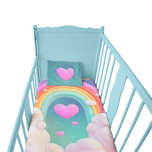 Rainbow Heart Cot Set
