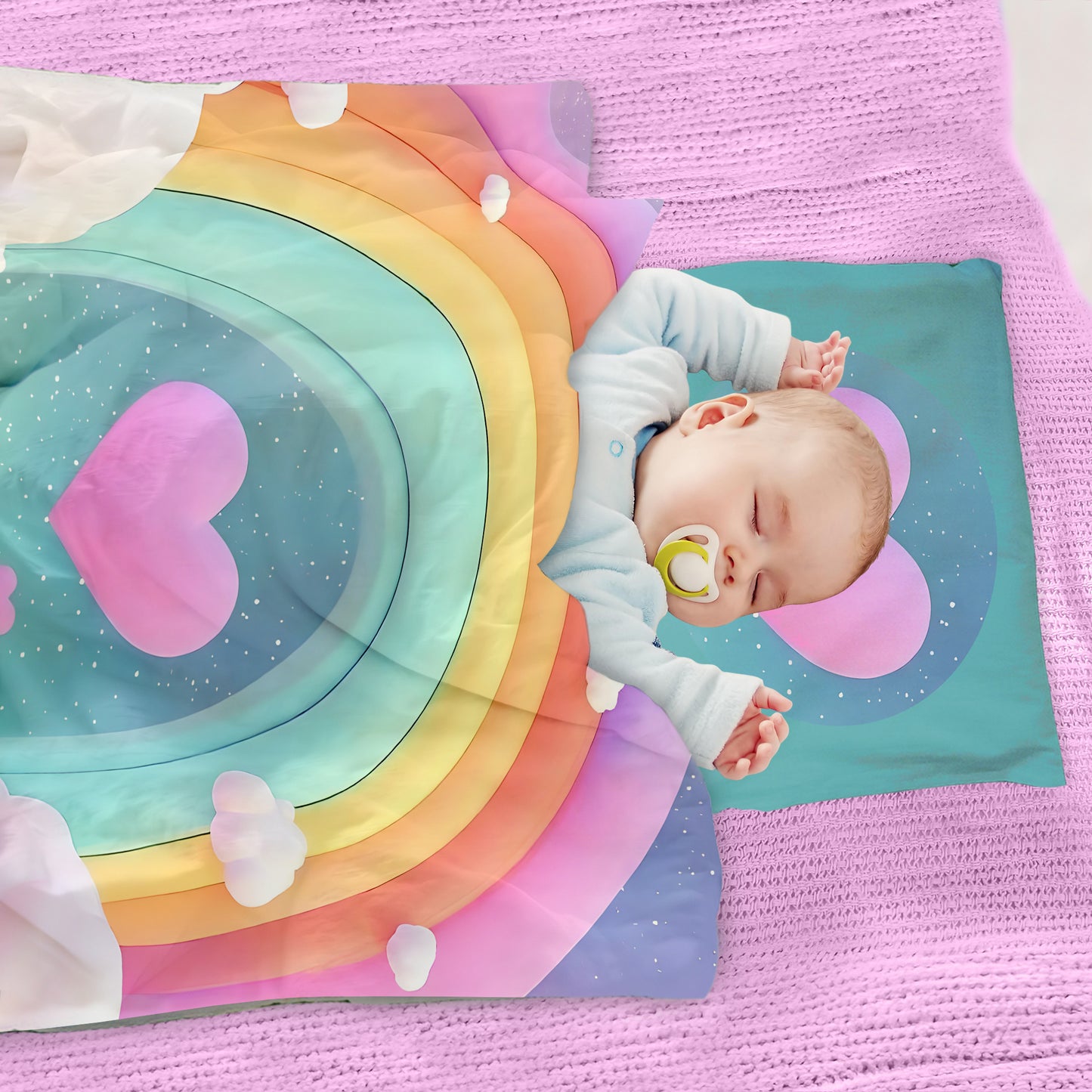 Rainbow Heart Cot Set