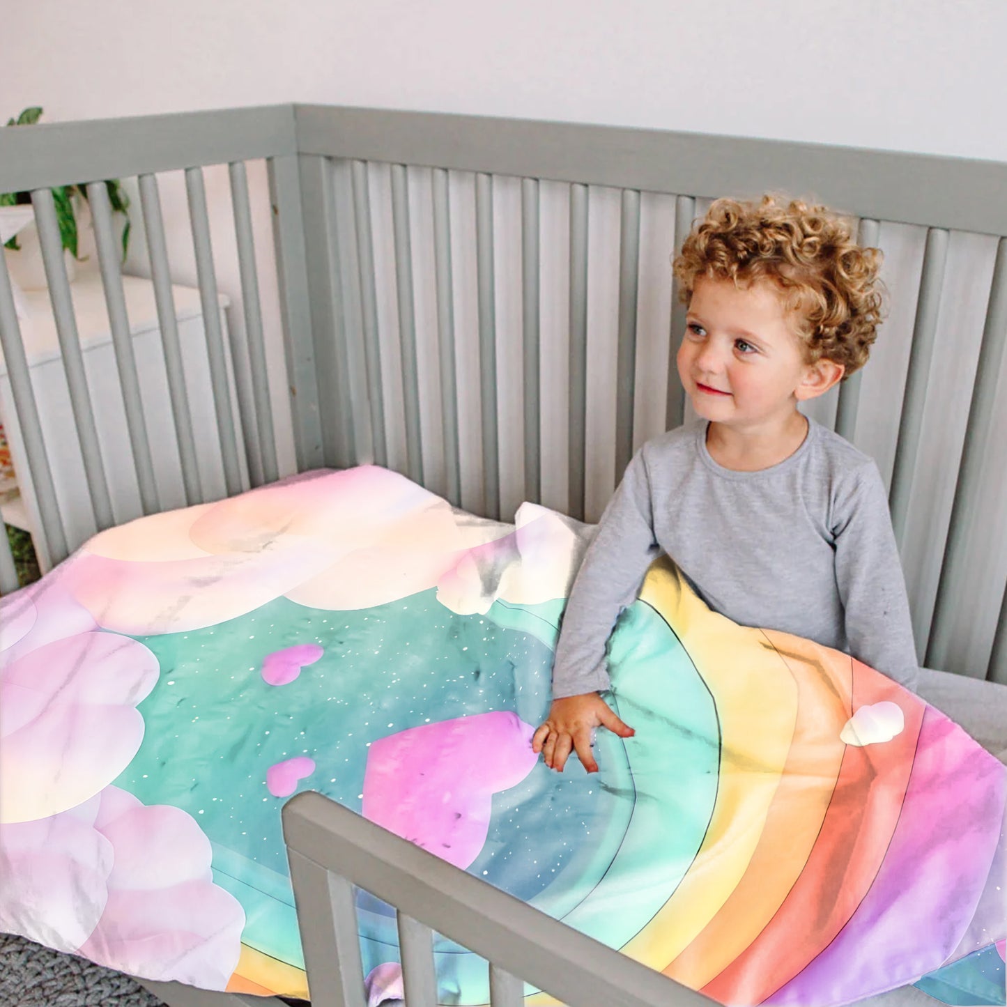 Rainbow Heart Cot Set