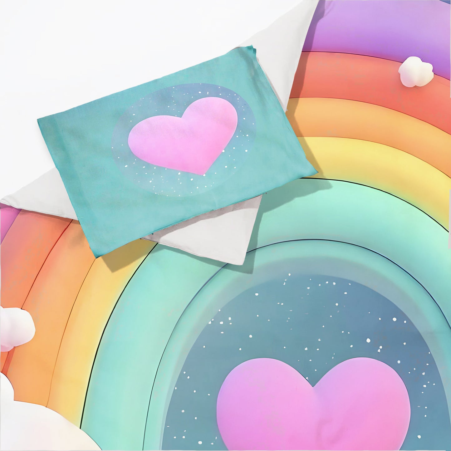 Rainbow Heart Cot Set