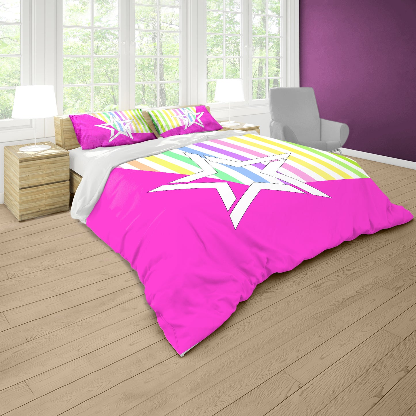 Rainbow Star Duvet Cover Set