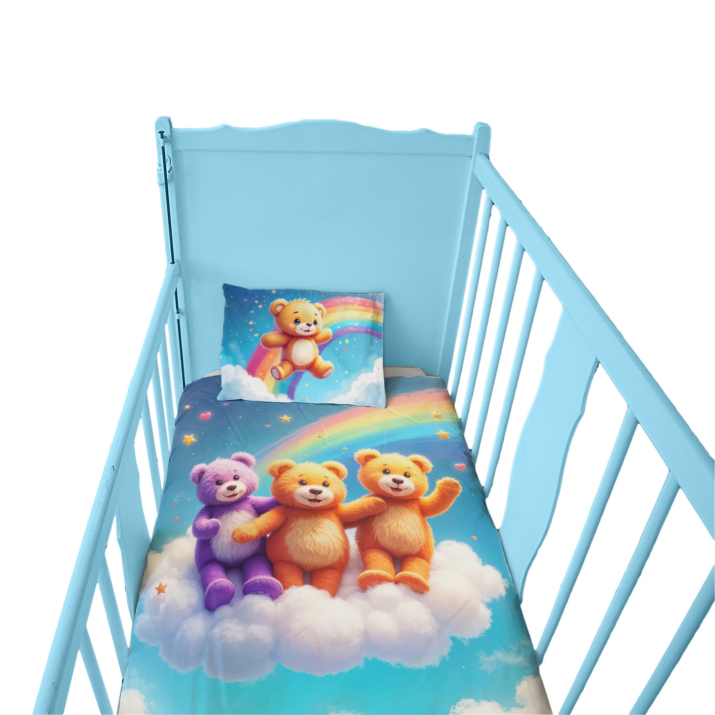 Rainbow Teddy Hugs Cot Set
