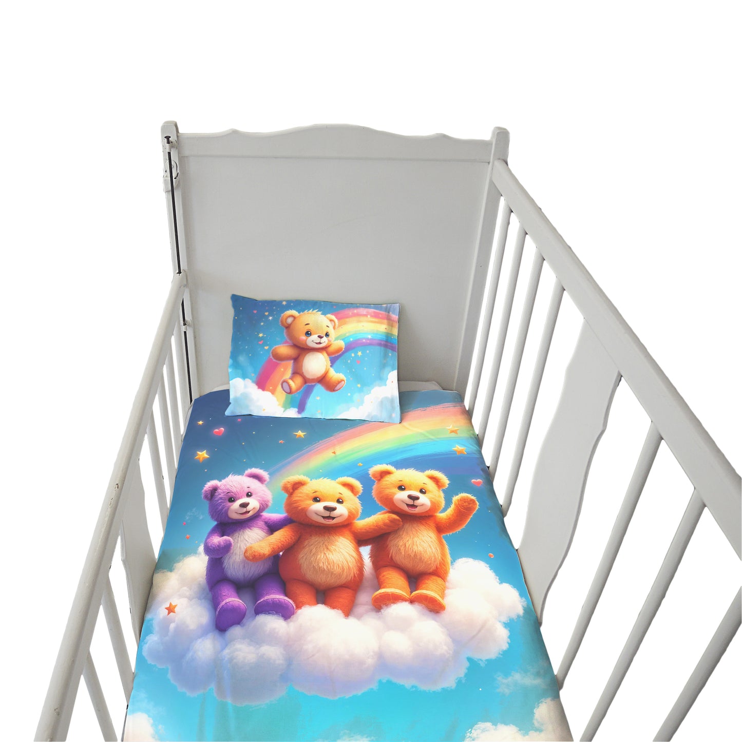Rainbow Teddy Hugs Cot Set