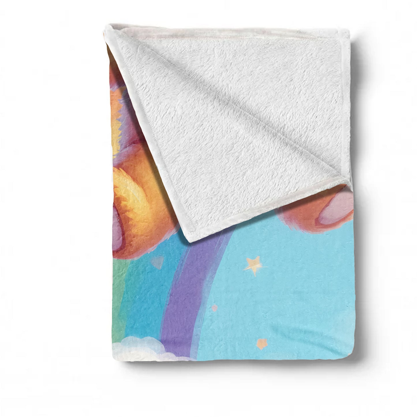 Rainbow Teddy Hugs Minky Blanket