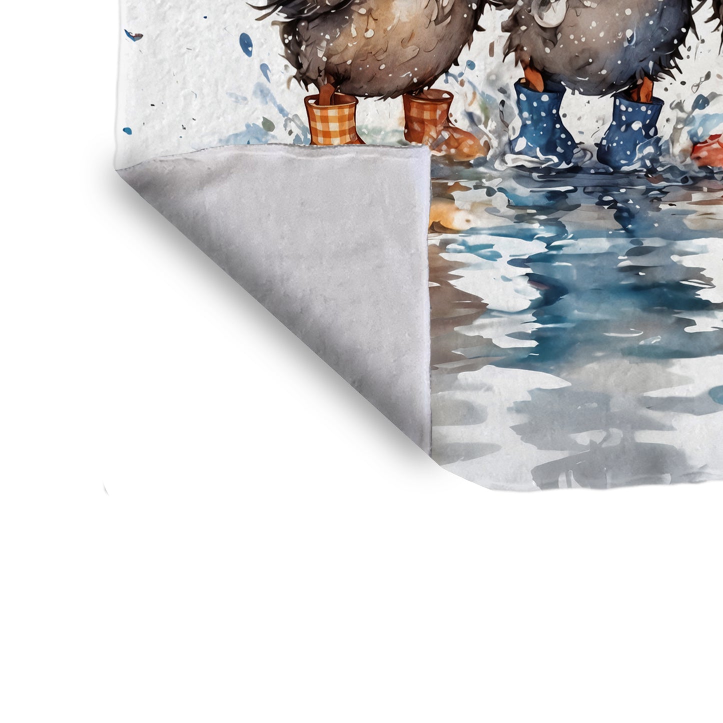 Rainy Day Ducklings Baby Fleece Blanket