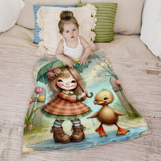 Rainy day Toddler Fleece Blanket