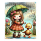 Rainy day Toddler Fleece Blanket
