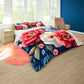 Red And Blue Flower Painting Duvet Cover Set by Wikus Schalkwyk
