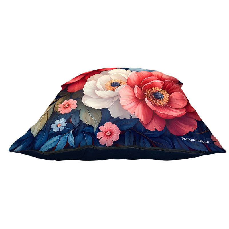 Red And Blue Flower Painting Luxury Scatter by Wikus Schalkwyk