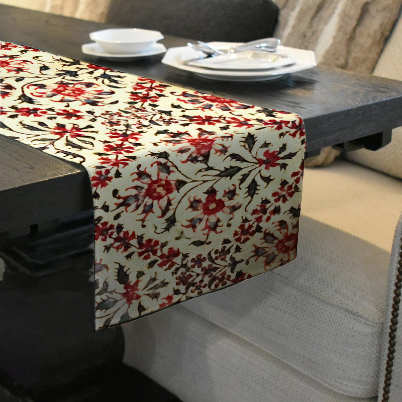 Red Bloom Diamond Pattern 160cm Table Runner