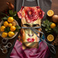 Red Floral Freda Medium Length Apron By Mark Van Vuuren