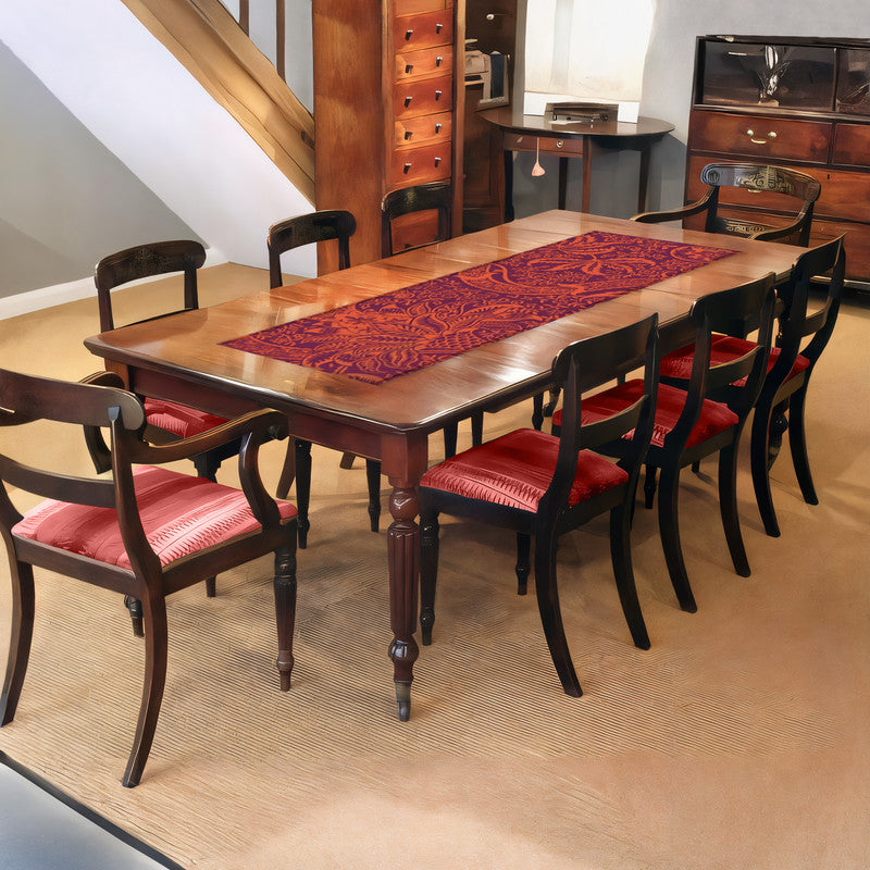 Red Maroon Floral 160cm Table Runner